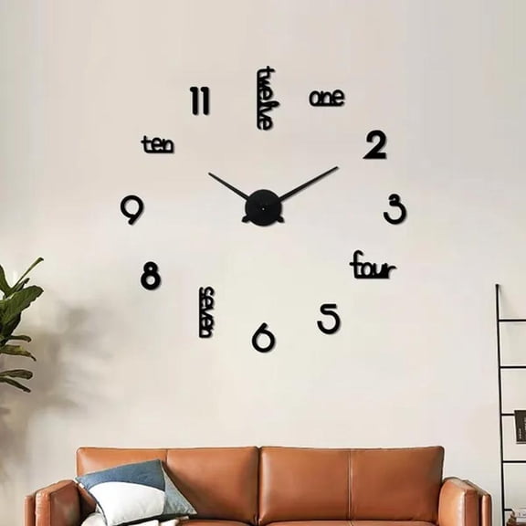 Modern Art Deco Wall Clock Silent Acrylic Unique Decorative for Living Room Bedroom Home Office Hotel