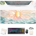 thumbnail image 1 of Modern Art Desk Mat Gaming Mouse Pad Stained Glass Computer Desk Pad, Large Laptop Keyboard Mat XL, Full Desktop Mat Glorious Computer Mouse Mat, Aesthetic Desk Decor Aesthetic 31.5" x 11.8", 1 of 6