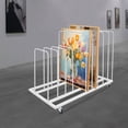 thumbnail image 1 of Modern Art Drying Rack, White Iron with 11.02lbs Capacity, Ventilated Partitions & Anti-Scratch Edges, Perfect for Canvas Boards/Posters/Panels Storage, 1 of 16