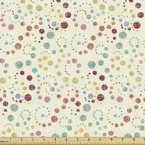 Ambesonne Polka Dots Fabric by the Yard Upholstery, Retro Colorful Art, 10 Yards, Multicolor