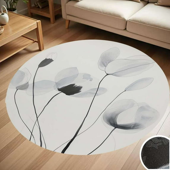 Modern Art Flower Pattern Round Carpet Living Room Bedroom Home Decoration Coffee Table Mat Lounge Rug Chair Mats