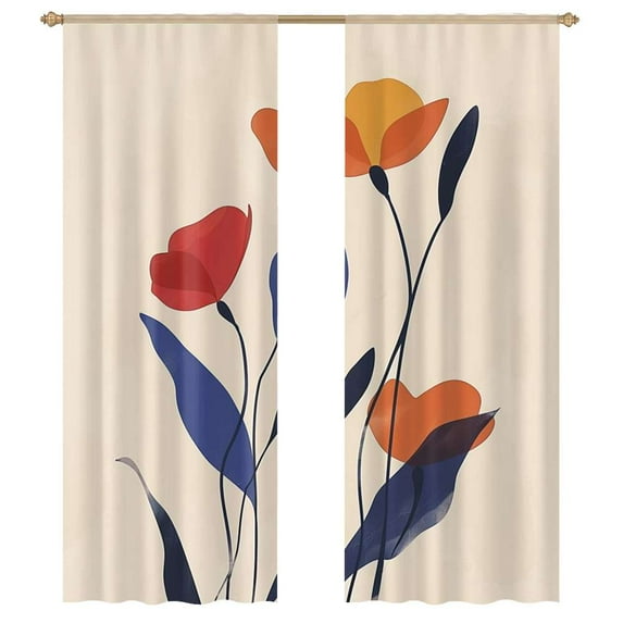 Modern Art Flower Pattern Sheer Voile Curtain Window Tulle Curtains For Living Room Bedroom Modern Curtain
