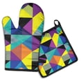 thumbnail image 1 of Modern Art Geometric Kitchen Oven Mitt and Pot Holder Sets 2 Pcs for Baking, Cooking and Grilling, Heat Resistant Up To 392 °F, 1 of 7