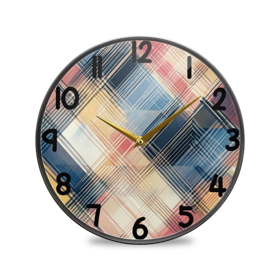 Modern Art Geometric Pattern Round Acrylic Wall Clock Silent Battery Operated Home Decor for Living Room Bedroom