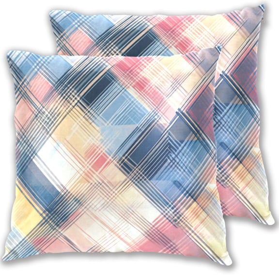 Modern Art Geometric Pattern Throw Pillow Covers 16x16 Inch 2 Packs Decorative Square for Living Room Couch Bed Sofa