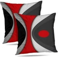 thumbnail image 1 of Modern Art Geometric Pillow Cover, Decorative Throw Pillow Covers Black Red Abstract Artwork Cushion Cover for Bedroom Sofa Living Room 20 x 20 Inch Set of 2, 1 of 1