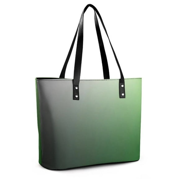 Modern Art Green Gray Gradient Woman Leather Handbags Large Tote Bag Fashion Portable Handbags With Zipper