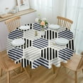 thumbnail image 1 of Modern Art Hexagon Stripes Waterproof Tablecloth Tea Table Decoration Round Table Cover for Kitchen Wedding Home Dining Room, 1 of 5