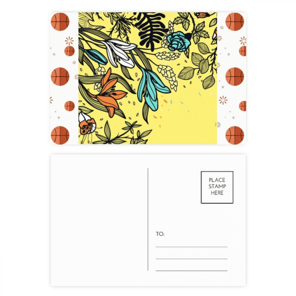 Modern Art Lily Flowers s Drawing Basketball Postcard Set Thanks Card Mailing Side 20pcs