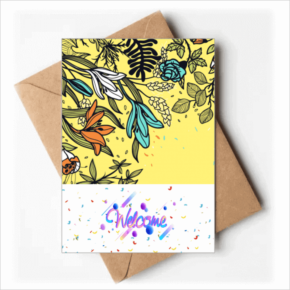 Modern Art Lily Flowers s Drawing Welcome Back Greeting Cards Envelopes Blank