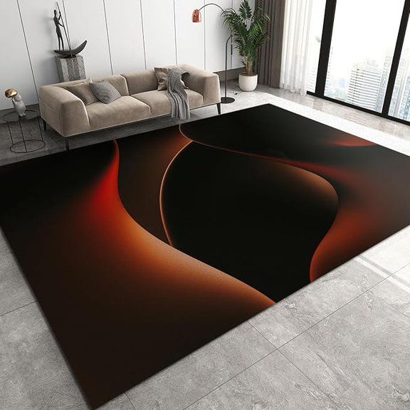 Modern Art Optical Illusion Area Rug, Non Slip Noise Reduction Large Area Rugs, Stain Resistant Durable Carpet for Indoor Living Room Bedroom Office Decor Mat-1x2ft