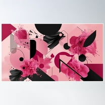 Modern Art Pink And Black Abstract 3 Poster Wall Art, Modern Wall Decor For Living Room Bedroom, 8x12 UNFRAMED