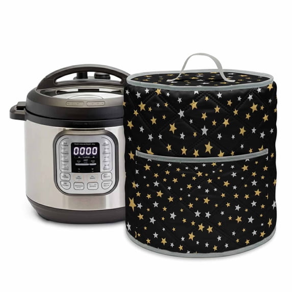 Modern Art Rice Cooker Cover 6 Quart Simple White Yellow Stars Texture ...