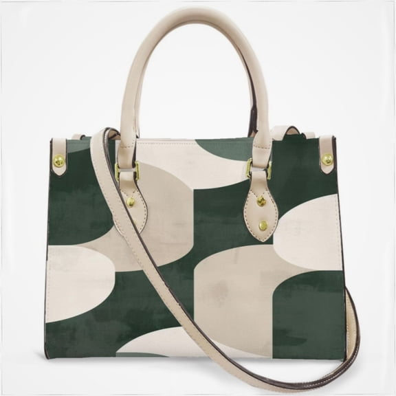 Modern Art Sage Green Cross Body Bags For Women Small Leather Female Handbags Fashion Top-Handle Totes