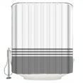 thumbnail image 1 of Modern Art Shower Curtain, 60" x 72", Grey White Simple Striped Farmhouse Waterproof Bathroom Curtain Washable Shower Curtain Set with 12 Hooks, 1 of 6
