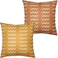 thumbnail image 1 of Modern Art Simple Throw Pillow Covers Yellow and Brown Linen Pillow Case 20x20 Boho Ethnic Square Cushion Cover for Living Room Couch Home Decor Set of 2, 1 of 6