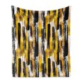 thumbnail image 1 of Modern Art Soft Flannel Fleece Blanket, Watercolored Grunge Brushstroke Expressionist Background Paint Effects, Cozy Plush for Indoor and Outdoor Use, 70" x 90", Earth Yellow Black, by Ambesonne, 1 of 5