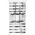 thumbnail image 1 of Modern Art Stall Shower Curtain, Minimalist Image with Simplistic Spaces and Spare Asymmetric Grids and Lines, Fabric Bathroom Set with Hooks, 36W X 72L Inches Long, Black White, by Ambesonne, 1 of 1