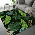 thumbnail image 1 of Modern Art Style Deco Area Rug Green Leaves Plant Pattern Art Deco Rug, Washable Non-Shedding Non Slip Foldable Short Pile Carpet For Kids Playroom,Decor,Office,Dining,Home 3 x 4ft, 1 of 6