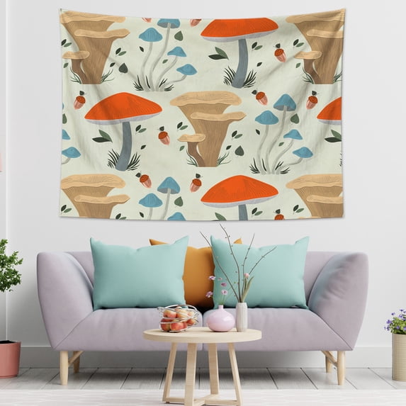Modern Art Tapestry, Colorful Mushroom Print Wall Hanging Tapestry, Bedroom Living Room Dormitory Decoration, Wall Art Decoration