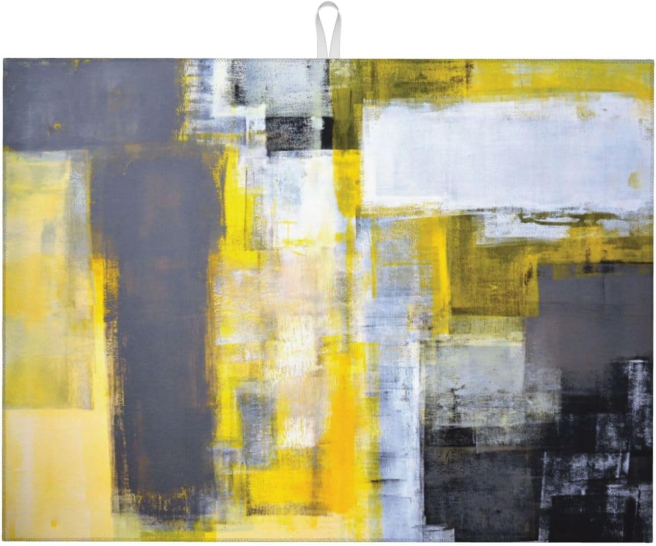 Modern Art Yellow Gray Dish Drying Mat 18x24 For Kitchen Counter ...