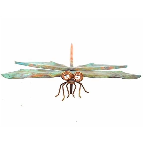 Modern Artisans American Made Copper Dragonfly Garden Sculpture & Stake