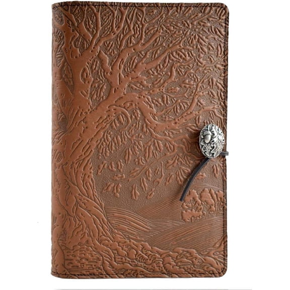 Modern Artisans American Made Tree of Life Embossed Leather A5 Writing Journal, 6 x 9-inch + Refillable Hardbound Blank Insert