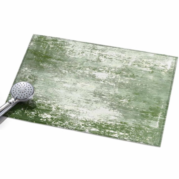 Modern Artistic Abstract 2x3ft Non Slip Area Rug Gradient Sage Green Mottled Vintage Washable Soft Area Rugs for Living Room, Indoor Circle Carpet for Bedroom Dining Room Kitchen