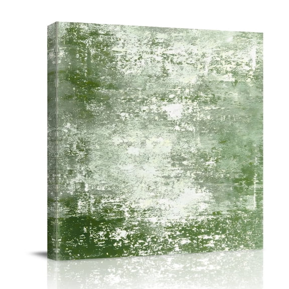 Modern Artistic Abstract Canvas Wall Art for Living Room, Gradient Sage Green Mottled Vintage Wall Decor Framed Artwork Pictures Ready to Hang for Bedroom Office Home Decor