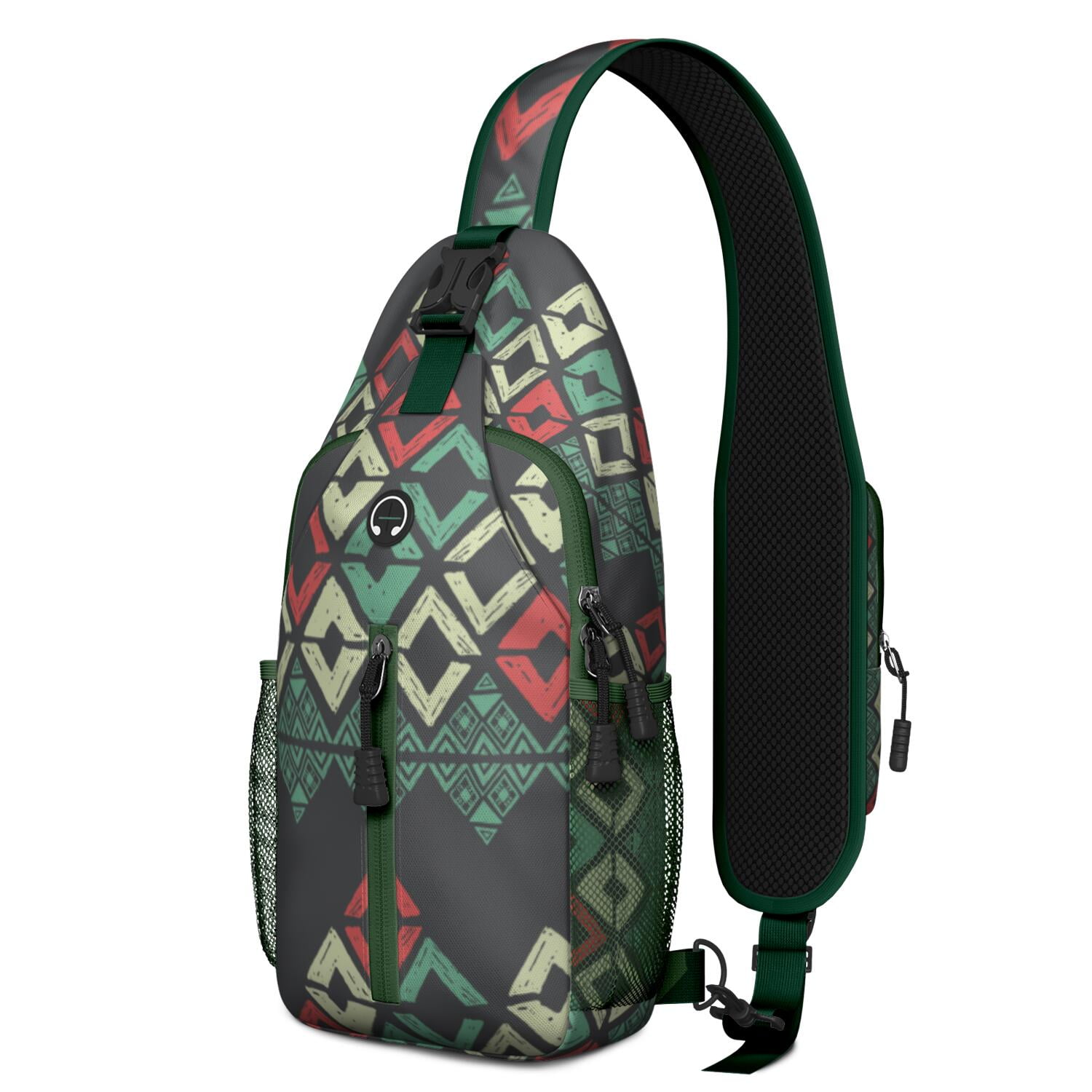 Modern Artistic Sling Backpack – Geometric Tie Dye and  display picture 2