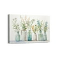 thumbnail image 1 of Modern Artwork Vintage Blue White Floral Canvas Wall Art Colorful Flowers in Retro Botanical Glass Bottle Design Modern Artwork for Living Room or Bedroom Decoration 18" X 12", 1 of 1