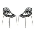 thumbnail image 1 of Modern Asbury Dining Chair with Chromed Legs, Set of 2 - Black, 1 of 7