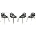 thumbnail image 1 of Modern Asbury Dining Chair with Chromed Legs, Set of 4 - Black, 1 of 7