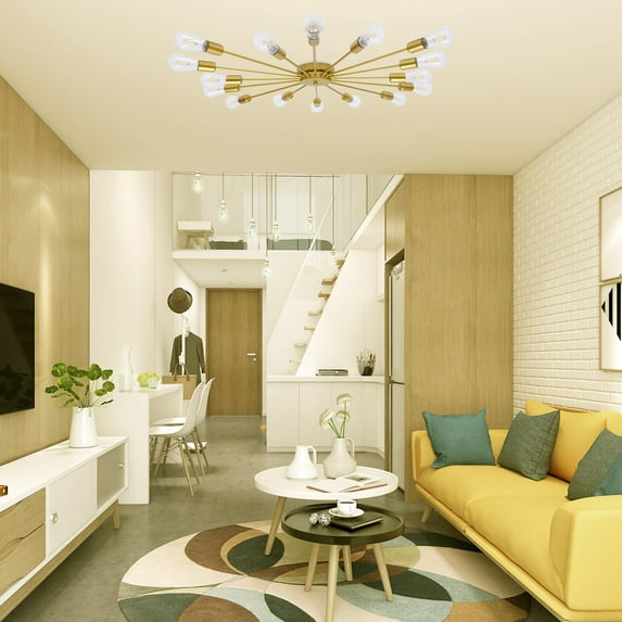 Modern Atomic Sputnik LED Ceiling Lamp Pendant Light Fixture 16 Bulbs E27