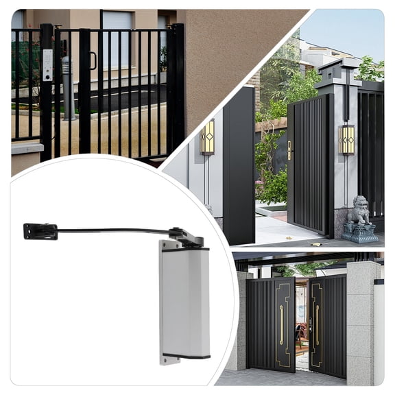 Modern Automatic Swing Gate Silver Electric Door Operator Closer Mechanism w/Remotes for Supermarkets