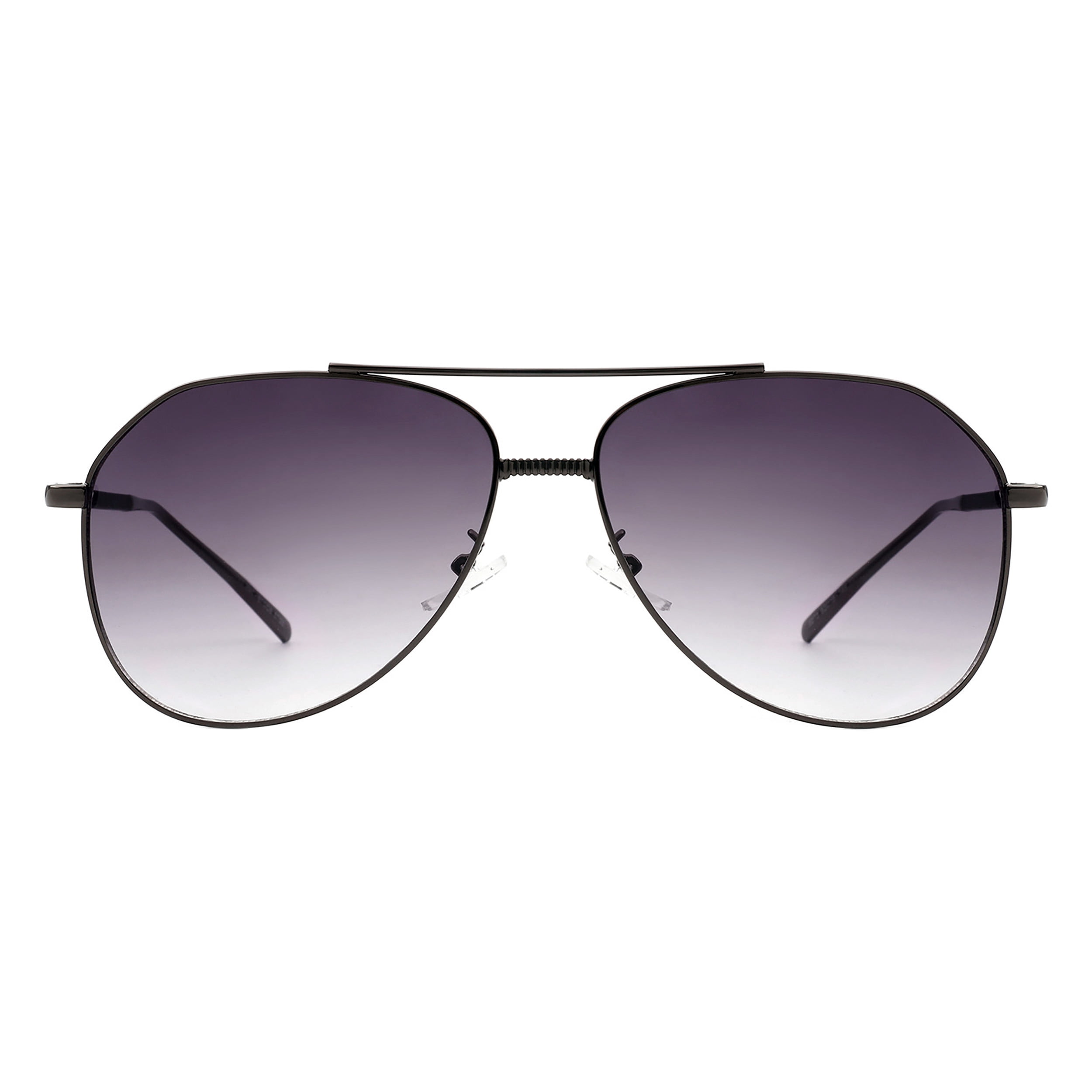 Metal Frame Aviator Sunglasses with Gradient Lenses UV400 Protection Silver Lightweight Metal Aviator Gradient Sunglasses with  main image 2