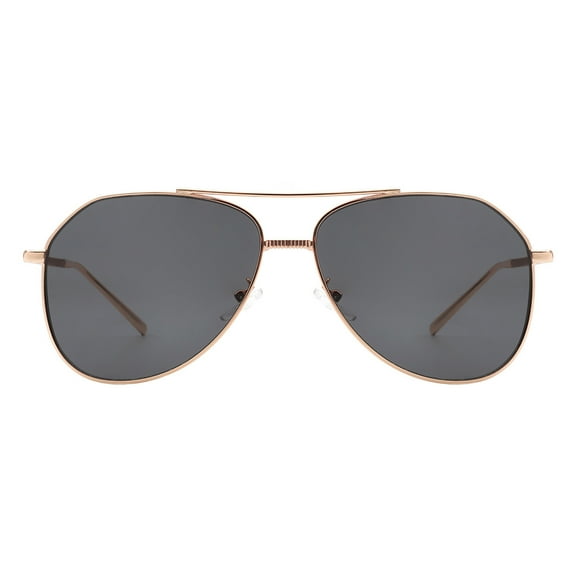 Modern Aviator Sunglasses Flat Top High Bridge Metal Frame UV400 Gold, Black