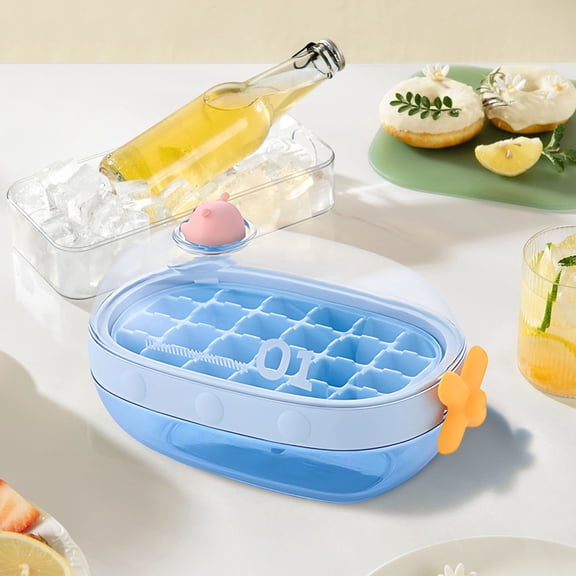 Modern BU Style: This Large Orange Ice Cube Tray with Flexible Mold is BPA-Free, Reusable, and Perfect for Whiskey, Cocktails, Chocolate, and Candy in Home Kitchens and Professional Bars.