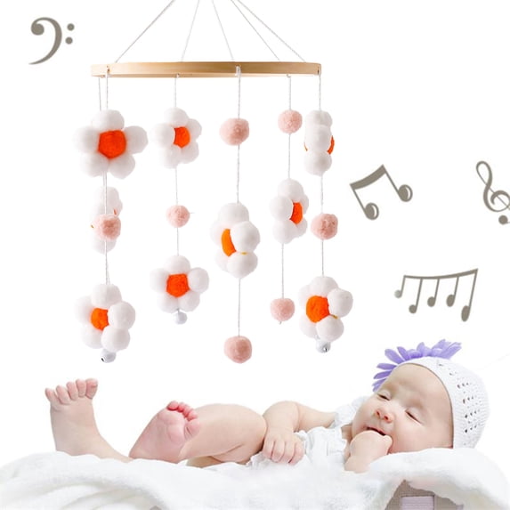 Modern Baby Crib Mobile Soothing Musical Toy With Secure Attachment For Hearing And Visual Development Stimulation