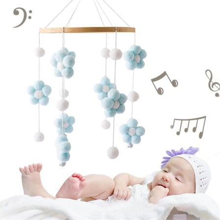 Modern Baby Crib Mobile Soothing Musical Toy With Secure Attachment For Hearing And Visual Development Stimulation