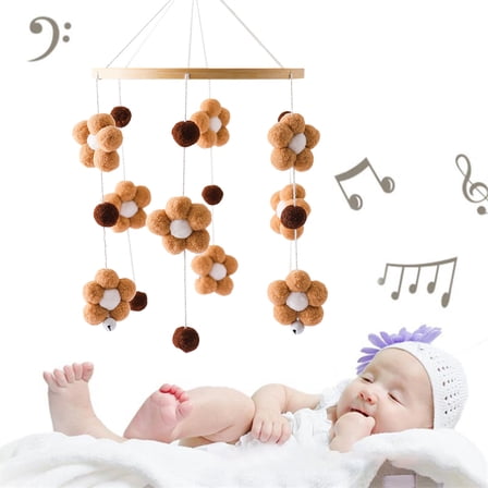 Modern Baby Crib Mobile Soothing Musical Toy With Secure Attachment For Hearing And Visual Development Stimulation