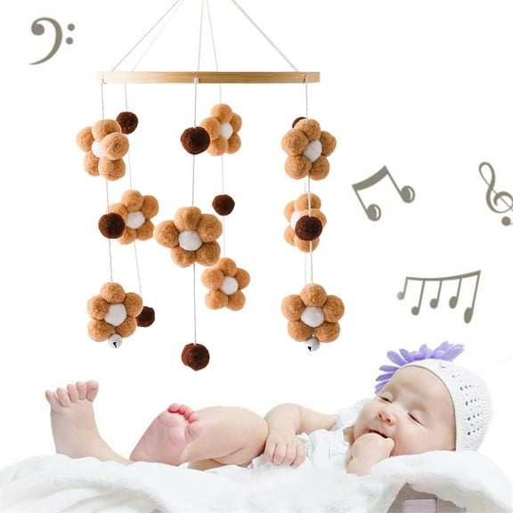 Modern Baby Crib Mobile Soothing Musical Toy With Secure Attachment For Hearing And Visual Development Stimulation