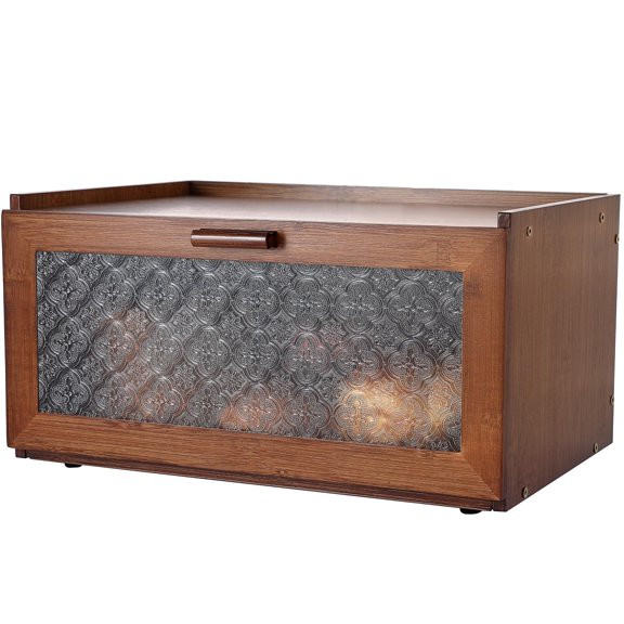 Modern Bamboo Bread Box for Kitchen Countertop, Large Capacity Bread Storage Container with Clear Acrylic Window, Eco-Friendly Bread Keeper, Sleek Kitchen Pantry Organizer