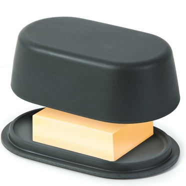 Modern Bamboo Butter Dish with Lid - Dishwasher Safe - Perfectly Sized For Large European Style Butters by Cooler Kitchen