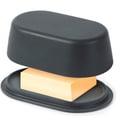 thumbnail image 1 of Modern Bamboo Butter Dish with Lid - Dishwasher Safe - Perfectly Sized For Large European Style Butters by Cooler Kitchen, 1 of 5