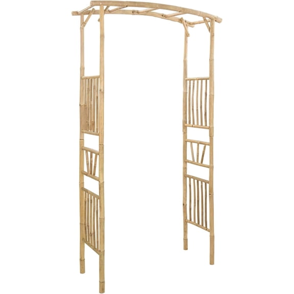 Modern Bamboo Garden Arch 110x40x205 cm for Indoor Outdoor Use, Eco-Friendly Natural Finish, Clean Lines Design, Durable Construction with Assembly Required