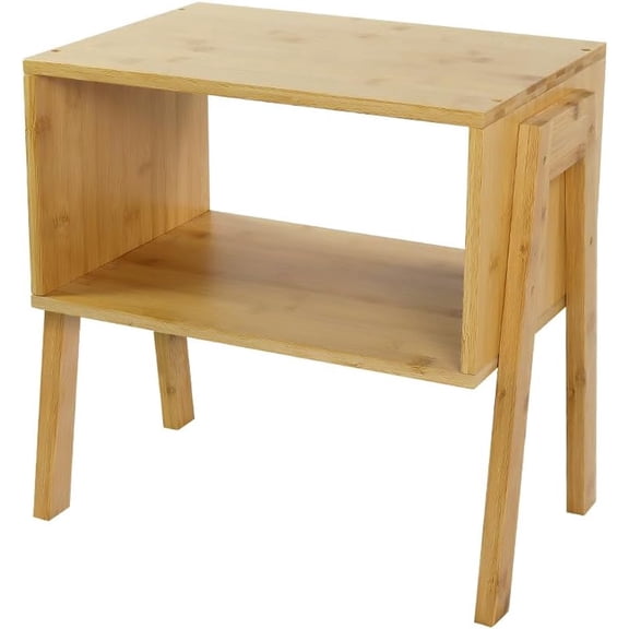 Modern Bamboo Nightstands End Tables Bedroom with Storage Small Bedside Table for Living Room Office (Natural)