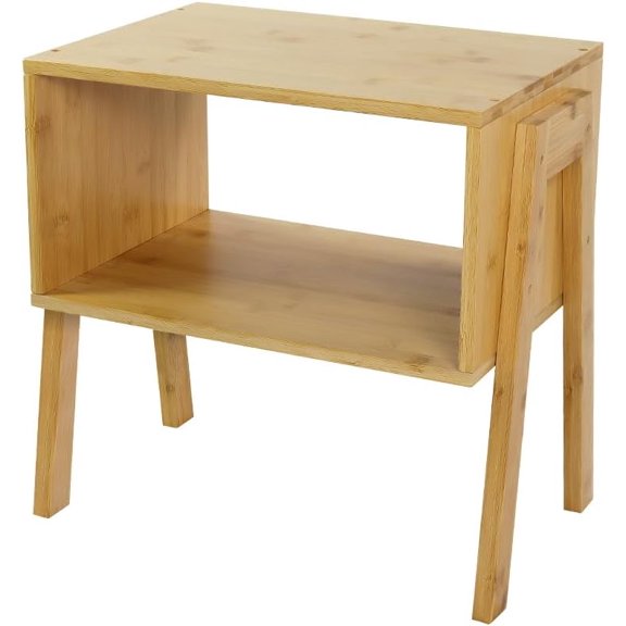 Modern Bamboo Nightstands End Tables Bedroom with Storage Small Bedside Table for Living Room Office (Natural)