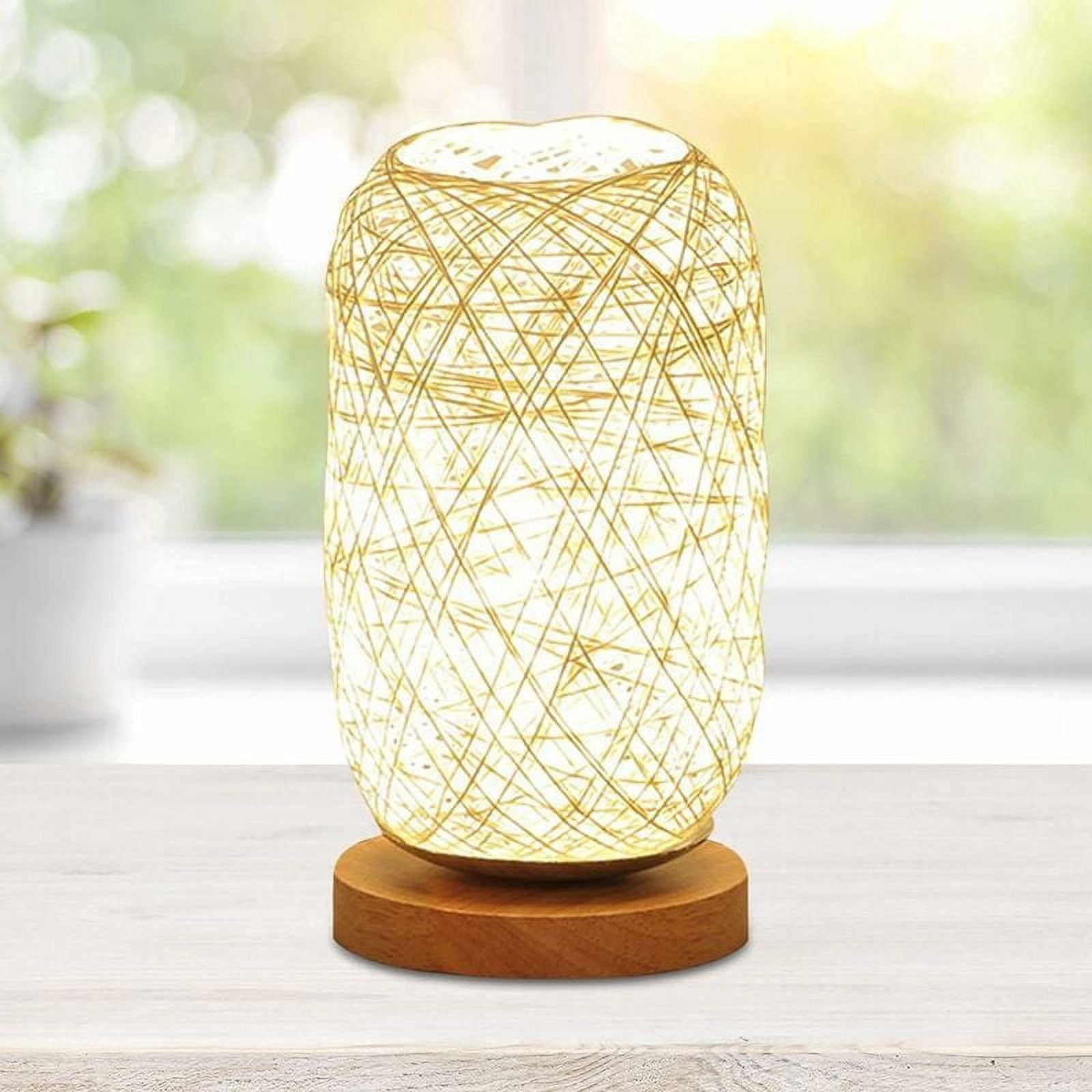 Small Ratten Bedside Lamp Modern Bamboo Rattan Bedside Lamp Wooden Base Creative Modern Table ...