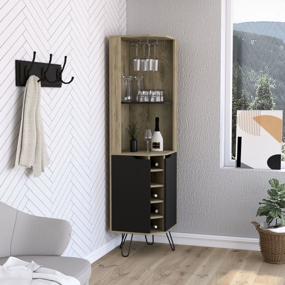 Modern Bar Cabinet - Two Shelves Display - Main Living Area - Attractive Room Decor